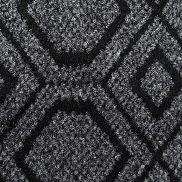 Коврик придверный полукруглый Доляна &laquo;Меандр&raquo;, 45&times;75 см, цвет серебряный