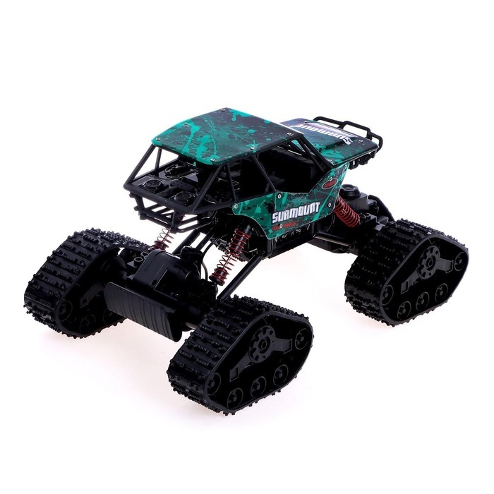 Джип радиоуправляемый &laquo;Гусеничный вездеход&raquo;, полный привод 4WD, работает от аккумулятора, цвет зелёный