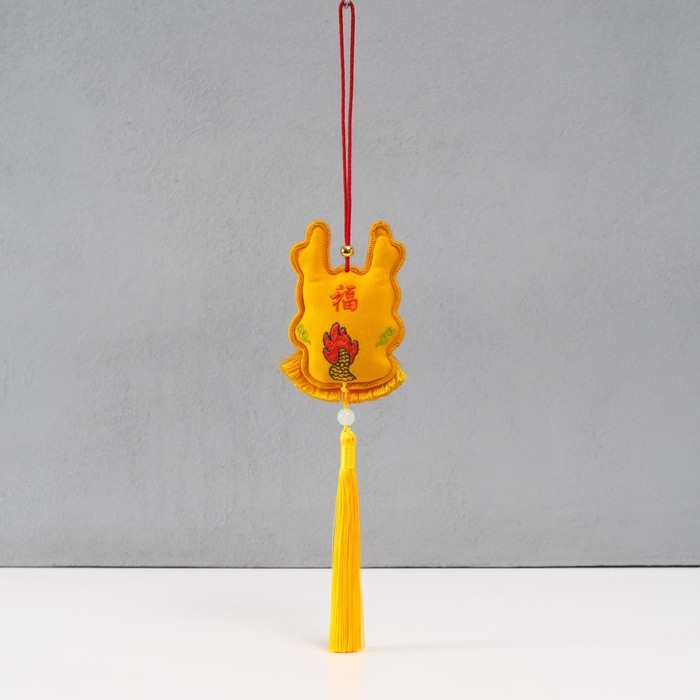 Подвеска-саше текстиль Подвеска-саше текстиль "Дракон" жёлтая 2х7,5х24 см