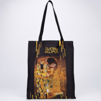 Сумка-шопер &laquo;Поцелуй&raquo;, без молнии, без подкладки, цвет чёрный