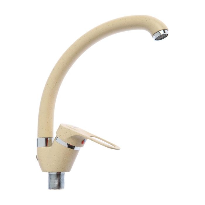 Cмеситель для кухни Cмеситель для кухни "Эверест" B59-0259, однорычажный, высокий излив, коричнево-бежевый