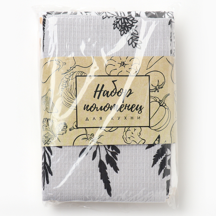 Набор кухонных полотенец Доляна &laquo;Дом там где сердце&raquo; 35х60см-4шт, 100% хлопок