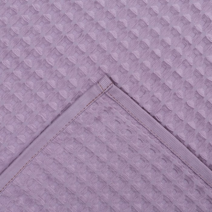 Полотенце вафельное банное Этель Boho 67х140 см, цвет сиреневый, 100% хлопок, 290 гр/м2