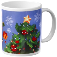 Новый год. Кружка керамическая "С Новым годом!", 350 мл, Человек паук