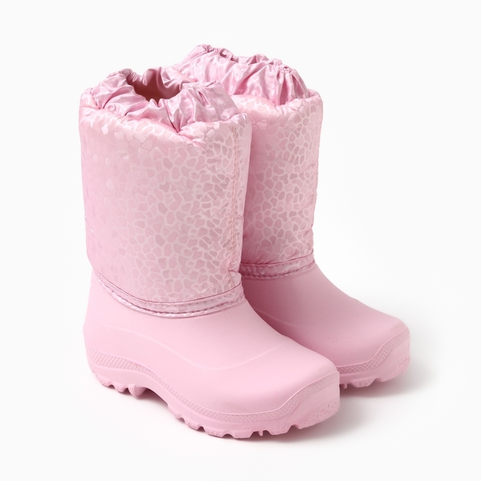Сапоги детские из ЭВА с комбинированным верхом (камешки +розовый, 27)