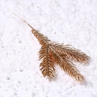 Декор &laquo;Веточка ели золотистая&raquo;, набор 2 шт., размер 1 шт. &mdash; 25 &times; 10 см