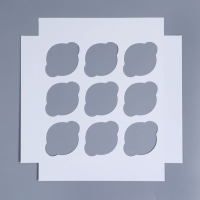 Коробка складная на 9 капкейков с окном &laquo;Зимний сад&raquo;, 25 х 25 х 10 см, Новый год