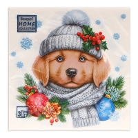 Новогодние салфетки бумажные Home Collection «Добрый песик», 3 слоя, 33х33 см, 20 шт Новогодние салфетки бумажные Home Collection «Добрый песик», 3 слоя, 33х33 см, 20 шт