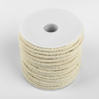 Шнур для плетения, хлопок, d = 4 мм, 50 &plusmn; 1 м, без сердечника, цвет белый