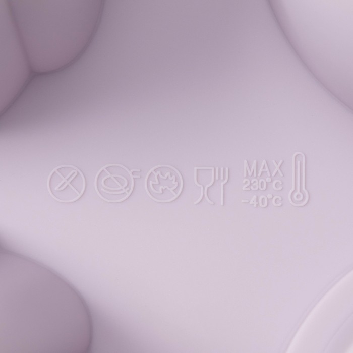 Форма для выпечки Доляна &laquo;Пудинг&raquo;, силикон, 6 ячеек, 29,3&times;17&times;4,5 см, цвет сиреневый