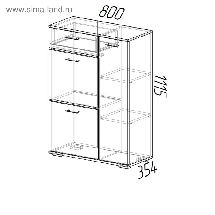 Тумба Ника высокая, Ясень шимо светлый/Ясень шимо темный