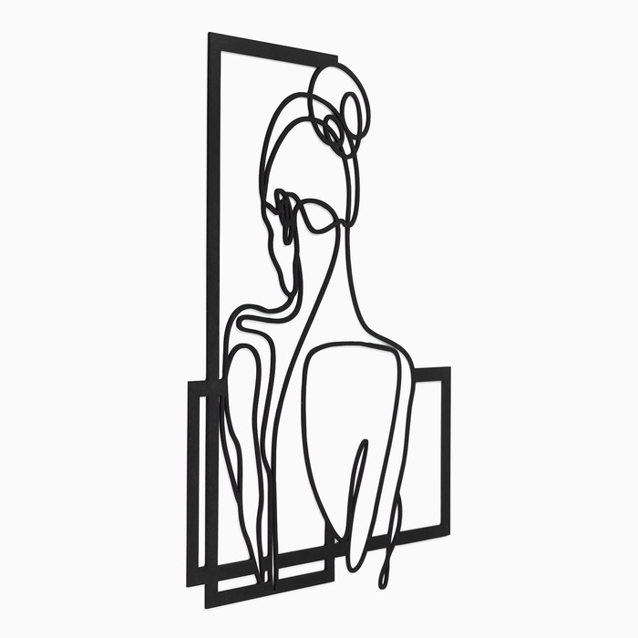 Декорация настенная для интерьера, панно на стену из дерева Декорация настенная для интерьера, панно на стену из дерева "Девушка", 44 х 55 см