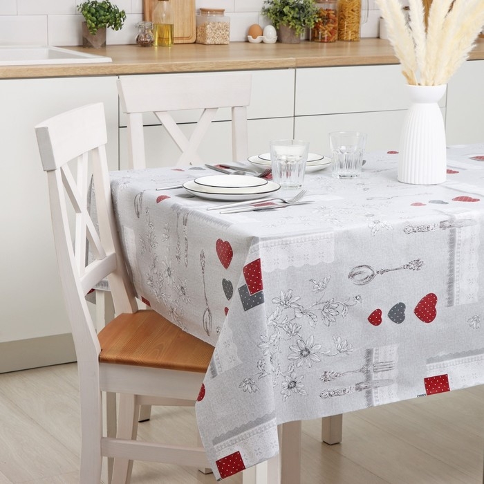 Клеёнка на стол Доляна &laquo;Акцент&raquo;, на нетканой основе, ширина 137 см, толщина 0,2 мм, рулон 20 м, цвет серый