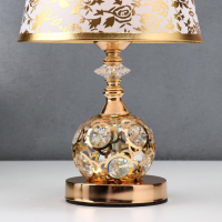 Лампа настольная с подсветкой LED 58081/1 E27 40Вт золото 20,5х20,5х35,5см RISALUX Лампа настольная с подсветкой LED 58081/1 E27 40Вт золото 20,5х20,5х35,5см RISALUX