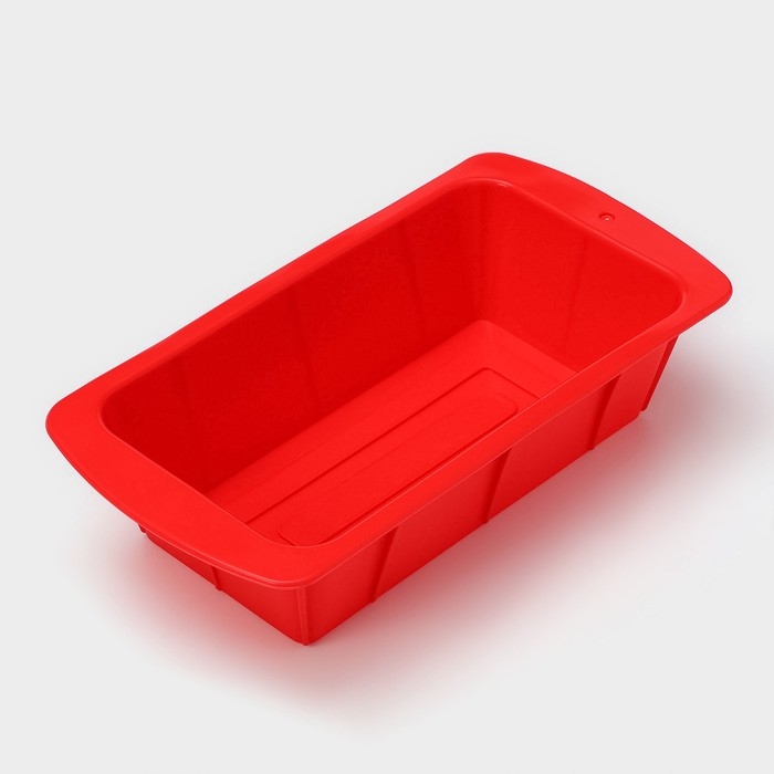 Форма для выпечки Доляна &laquo;Хлеб&raquo;, силикон, 25,5&times;13&times;5 см, внут.размер 20,5&times;11 см, цвет красный