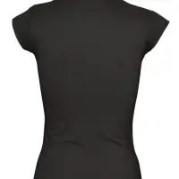 Футболка женская с оригинальным V-обр. вырезом Mint 170, черная, размер L