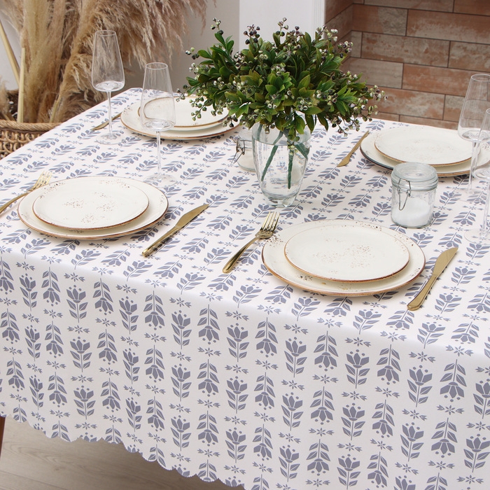 Скатерть Доляна "Аir flowers" 145*180 см, 100% п/э