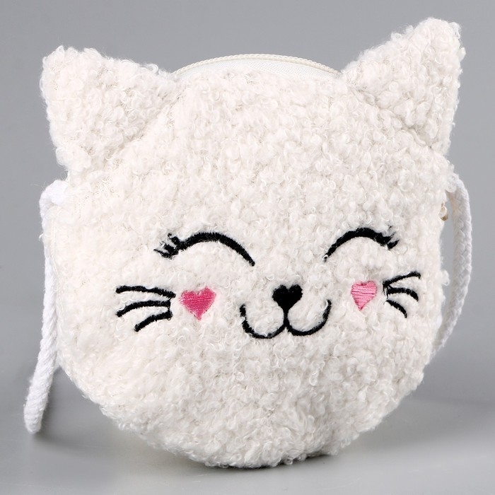 Сумка детская мягкая Сумка детская мягкая "Котёнок", 15*13 см, белый цвет