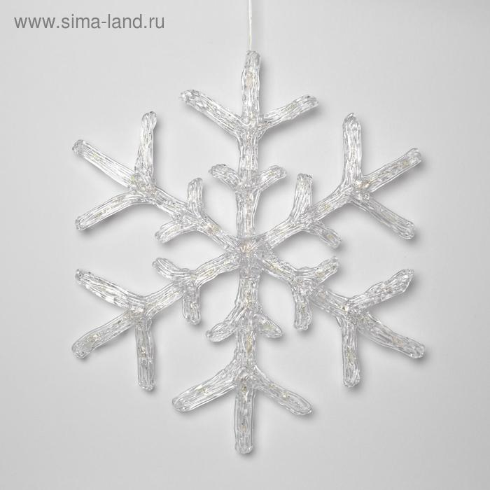 Светодиодная фигура &laquo;Снежинка&raquo; 39 см, акрил, 50 LED, 220 В, свечение тёплое белое