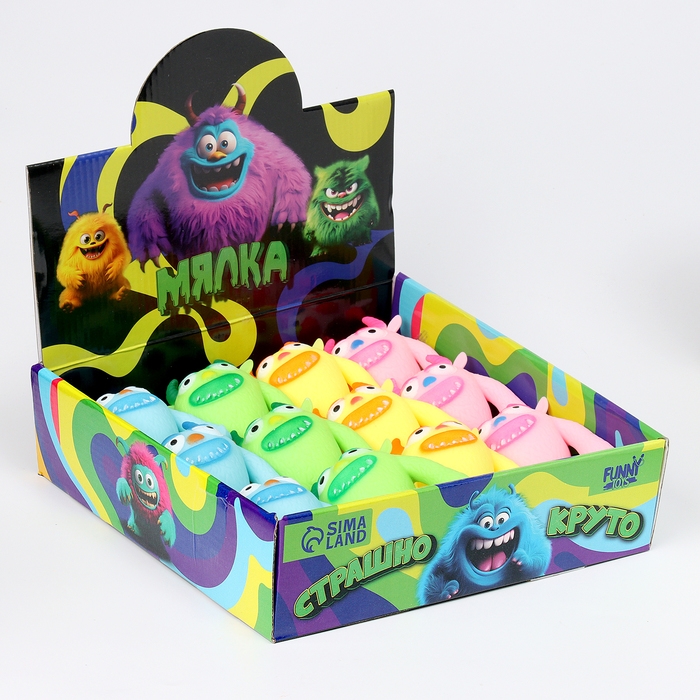 Антистресс сквиш мялка &laquo;Монстр&raquo;, с пастой, в шоубоксе