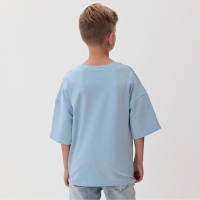 Футболка детская MINAKU: Exclusive print, цвет голубой, рост 116 см