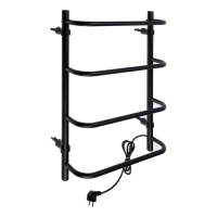 Полотенцесушитель электрический ZEIN PE-07 "Мост", 400х600 мм, 4 перекладины, черный