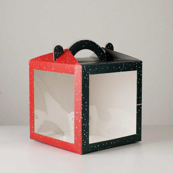 Коробка кондитерская с окном, сундук, «Новый год!» 20 х 20 х 20 см, Новый год Коробка кондитерская с окном, сундук, «Новый год!» 20 х 20 х 20 см, Новый год