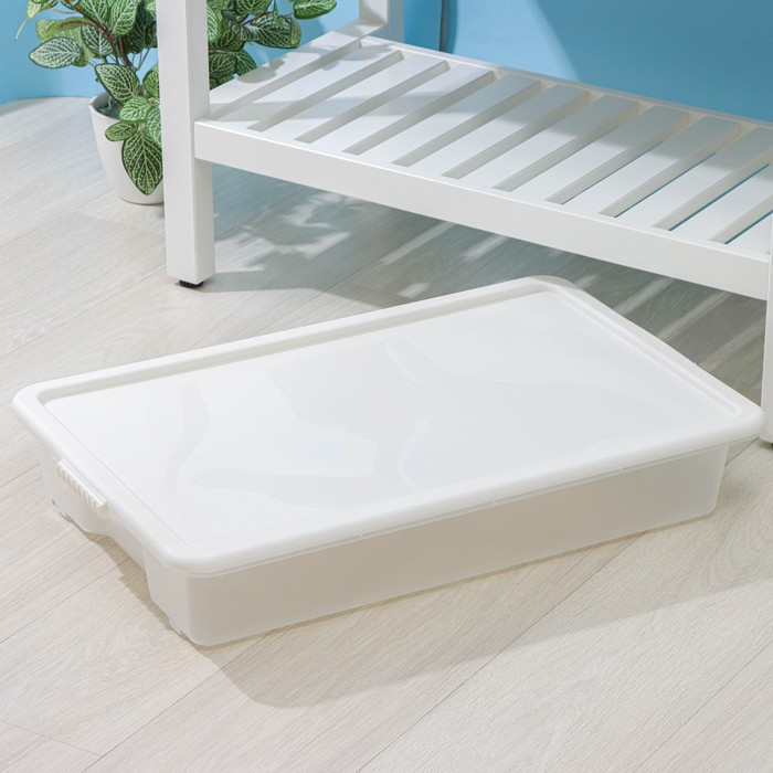 Контейнер для хранения с крышкой Porter, 18 л, 66×42×12 см, цвет слоновая кость Контейнер для хранения с крышкой Porter, 18 л, 66×42×12 см, цвет слоновая кость