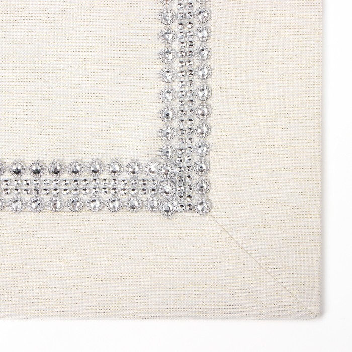 Дорожка Этель со стразами, 118 х 60 &plusmn;5 см, цвет молочный, п/э