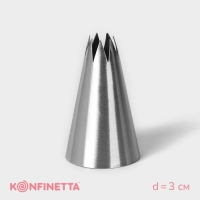 Насадка кондитерская KONFINETTA «Открытая звезда», d=3 см, выход 1 см, нержавеющая сталь Насадка кондитерская KONFINETTA «Открытая звезда», d=3 см, выход 1 см, нержавеющая сталь