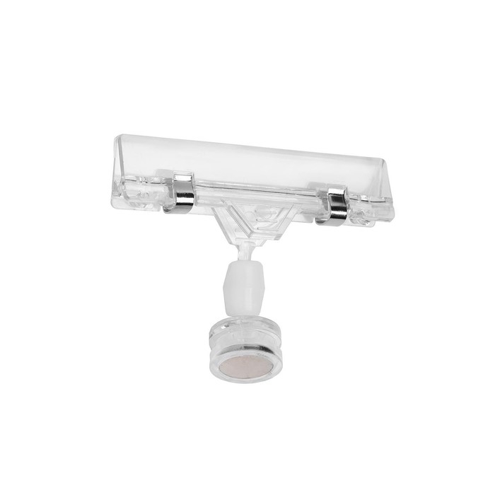 Ценникодержатель с зажимом на магните, 8×2×6 см, прозрачный Ценникодержатель с зажимом на магните, 8×2×6 см, прозрачный