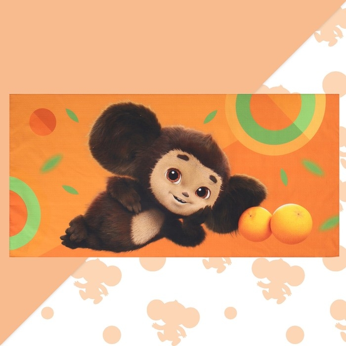 Полотенце Чебурашка, цв. оранжевый, 70х140 см, 100% хл, вафля 160 г/м2 Полотенце Чебурашка, цв. оранжевый, 70х140 см, 100% хл, вафля 160 г/м2