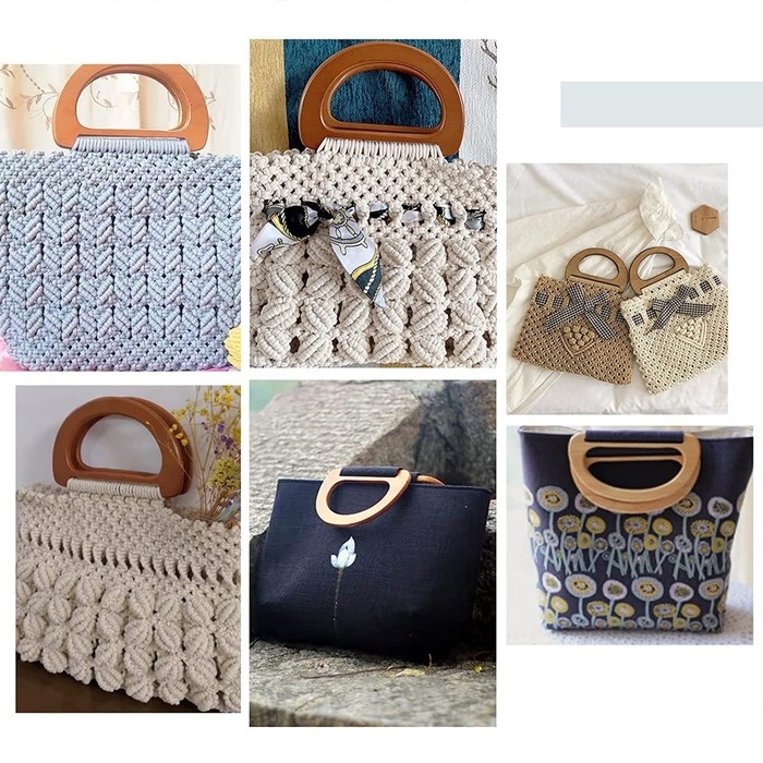 Ручки для сумки деревянные, 10 &times; 18 см, 2 шт, цвет коричневый