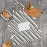 Фартук Доляна "Треугольники", цвет серый, 60 х 67&plusmn;4см, 100%пэ