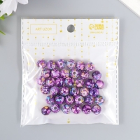 Бусины для творчества пластик "Шарики шамот фиолет" набор 20 гр d=1 см