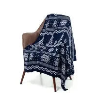 Плед Elnik, синий с молочно-белым Плед Elnik, синий с молочно-белым