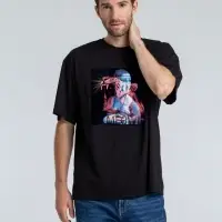 Футболка оверсайз &laquo;Дама с горностаем&raquo;, черная, размер XS/S