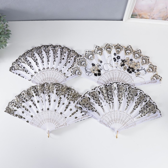 Веер пластик, текстиль Веер пластик, текстиль "Греция" МИКС 22 см