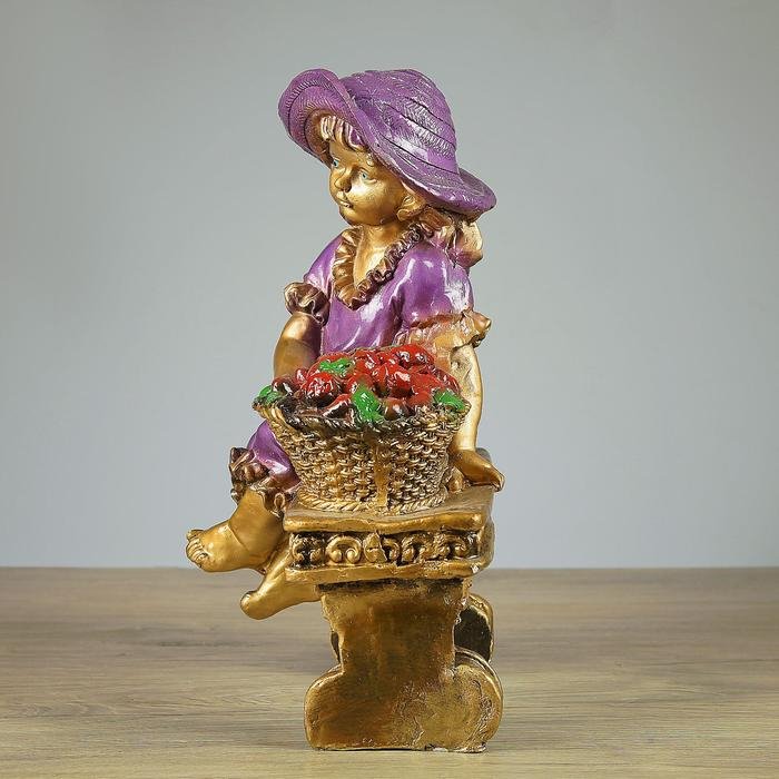 Фигура "Девушка на скамье" бронза, 21х28х44см