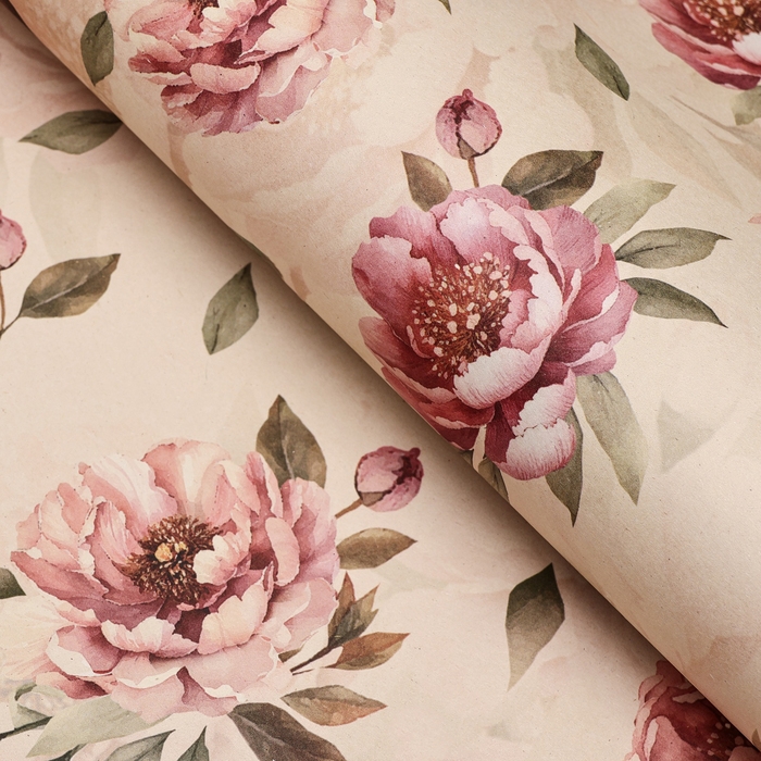 Бумага упаковочная, крафт Бумага упаковочная, крафт "Бутон", 70 х 100 см, 1 лист