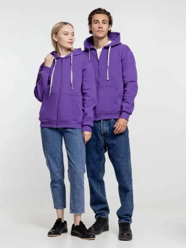 Толстовка на молнии с капюшоном Siverga Heavy, фиолетовая, размер XXL Толстовка на молнии с капюшоном Siverga Heavy, фиолетовая, размер XXL