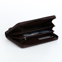 Портмоне-клатч мужской на молнии, отдел для купюр, карт, монет, цвет коричневый Портмоне-клатч мужской на молнии, отдел для купюр, карт, монет, цвет коричневый