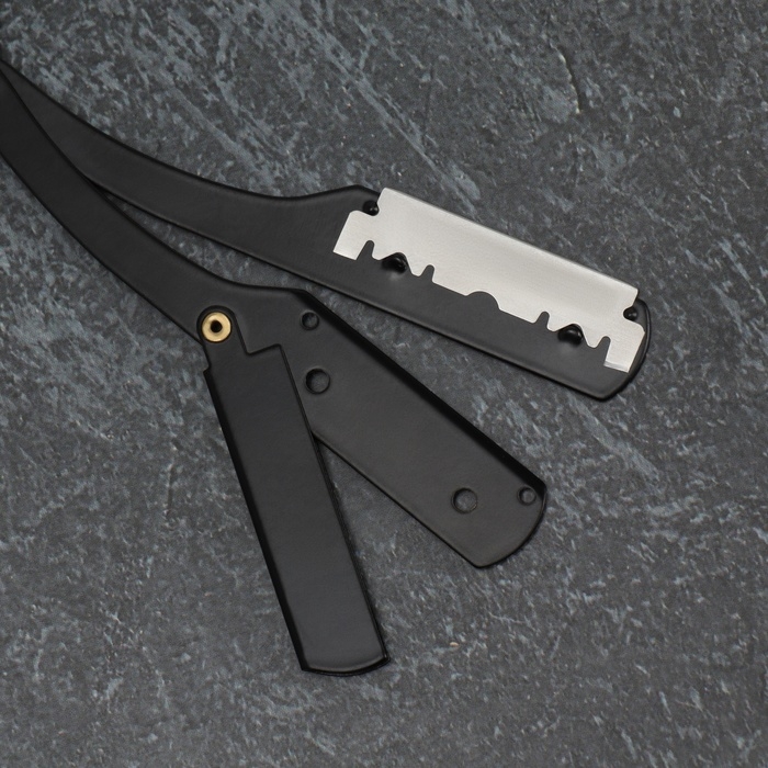 Опасная бритва, шаветт, без лезвия, 13,3 &times; 21 &times; 2,8 см, стальная, цвет чёрный