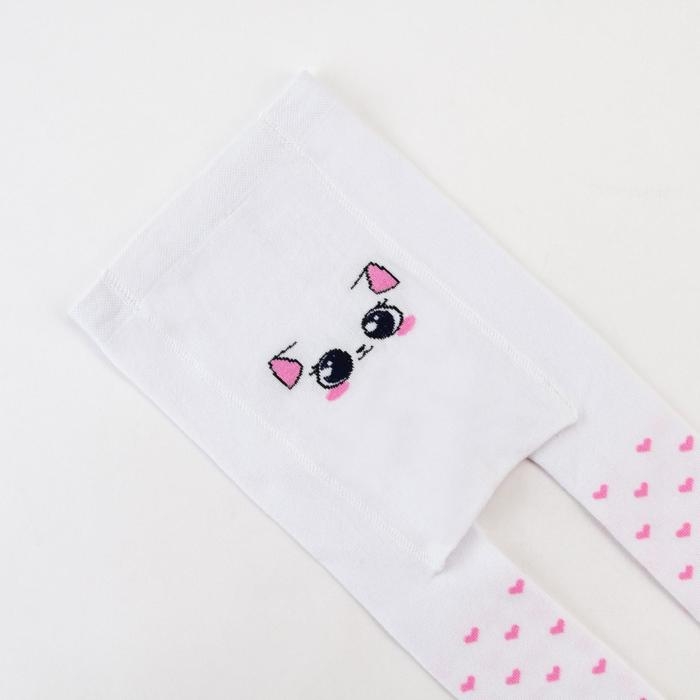 Колготки Крошка Я &laquo;Котик&raquo;, цвет белый, рост 98-104 см