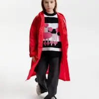 Дождевик детский RainDrop Kids, красный, 10 лет (рост 130-140)