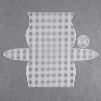 Канва-основа для вышивания сумки, пластиковая, 23 &times; 29 см, 1,5 &times; 1,5 мм, цвет белый