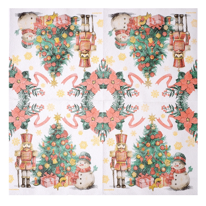 Новогодние салфетки бумажные Новогодние салфетки бумажные "Елка", двухслойные, 33х33 см, 20 шт.