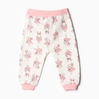 Штанишки детские, цвет белый/зайчики, рост 74 см