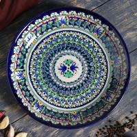 Ляган Риштанская Керамика "Узоры", 25 см, синий Ляган Риштанская Керамика "Узоры", 25 см, синий