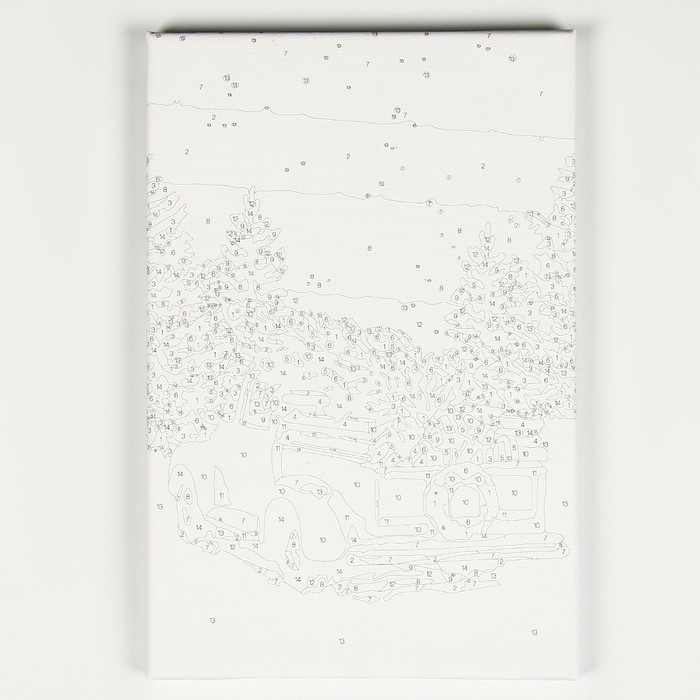 Новогодняя картина по номерам с подрамником и гирляндой &laquo;Подготовка к Новому году&raquo;, 20 х 30 см